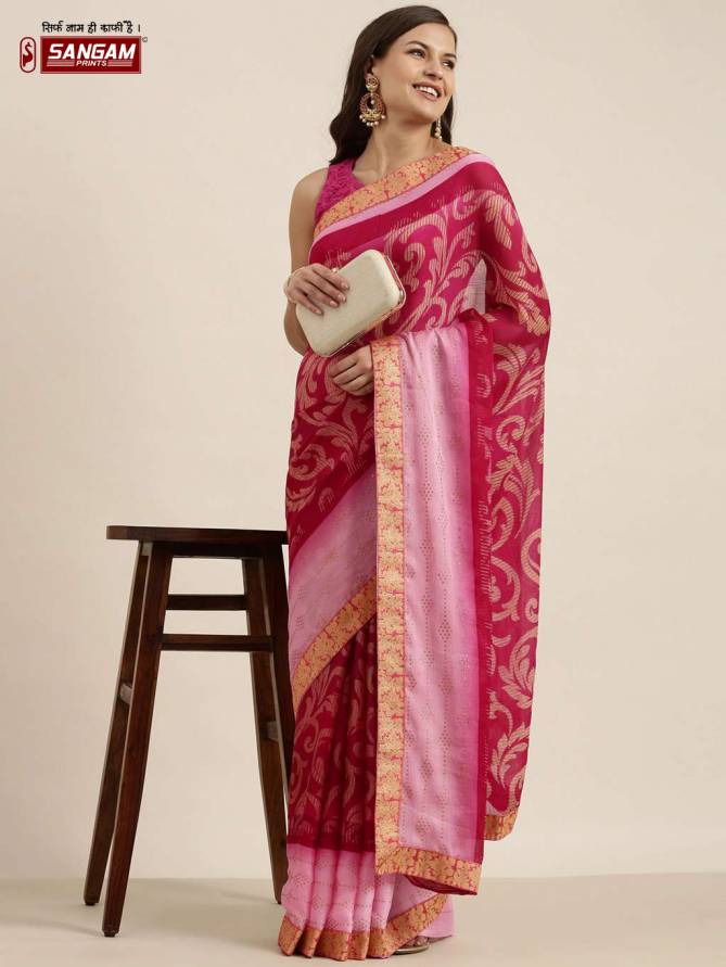 Sangam Sanchi Chiffon Printed Regular Wear Designer Latest  Saree Collection